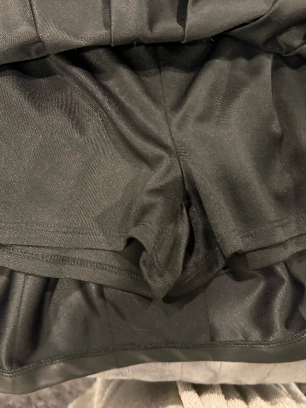 Justice Brand Peanuts Black Faux Leather Pleated Skort - size girls 12-14